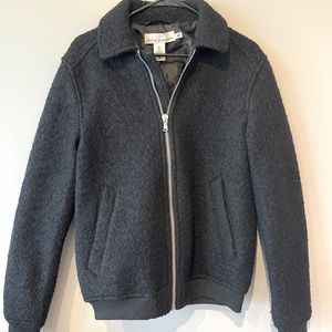 Black wool bomber jacket